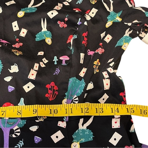 Collectif Peta in Wonderland Printed Swing Midi Dress Size US 10 - Picture 16 of 17
